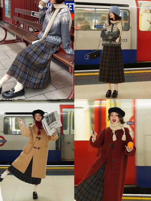 浮生八记/25D204/一片式苏格兰格纹A字百褶半裙 商品图2