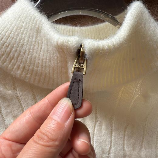 D110426四色半拉链立领小马刺绣绞花编织针织衫毛衣男女同款 商品图14