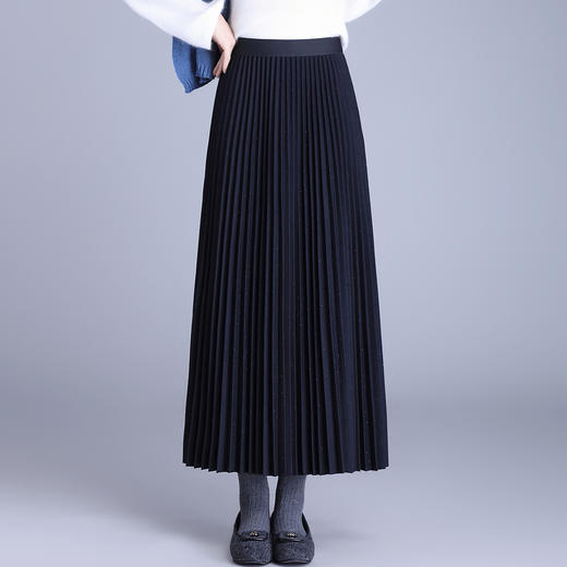 「自」全新升级【铂金会员146/天猫189/差价43】(01532)洛诗琳气质通勤百褶裙2025秋冬新款高腰韩版百搭A字半身裙 商品图2