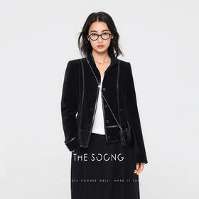 THESOONG|"绒面分割线"天然植绒酵洗加软锁温丝绒立体感外套HBWT7774