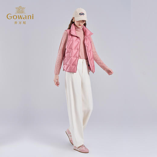 乔万尼羽绒马甲减龄粉色90鸭绒EM4T631 商品图3