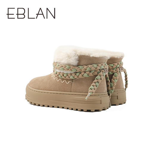 伊伴冬季美拉德色系保暖短筒雪地靴B25719107 商品图3