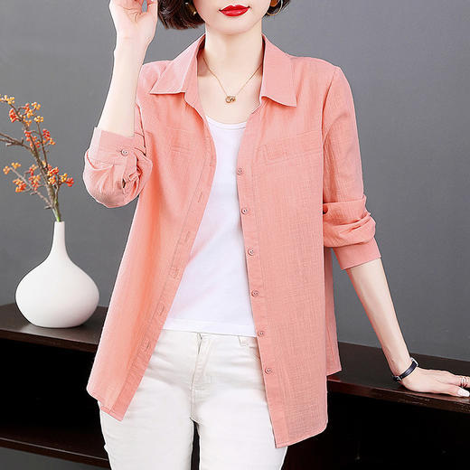 2026年新款秋季纯棉长袖衬衫洋气女装上衣女士全棉衬衣外套高级感 商品图3
