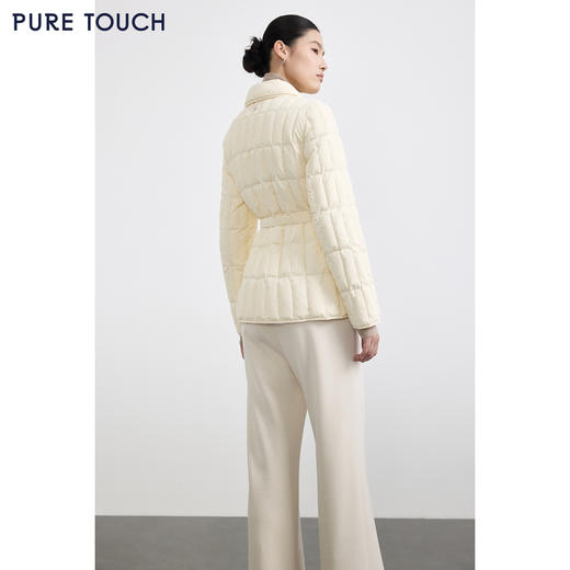 PURE TOUCH女装25秋冬新款鹅绒羽绒服短款翻领系带收腰鹅绒服外套 商品图4