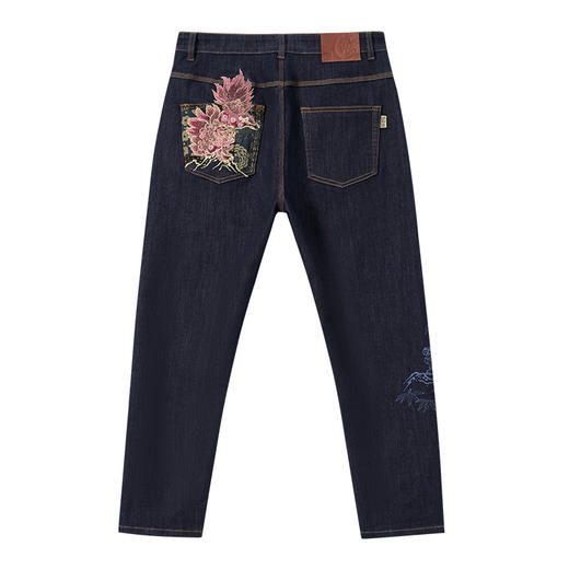 ONIARAI/鬼洗25秋冬泥棒蓝赤焰唐狮绣花智调温牛仔裤男式 25N5404 商品图4
