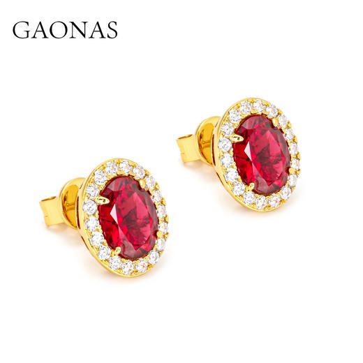 GAONAS 贵气百搭金色圆耳钉11748ER 商品图1