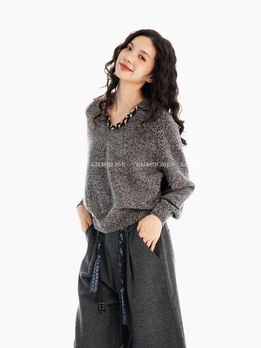 【门店同款】ENJOY冬季“游牧漫寻”剪刀领花纱针织上衣 167594488 商品图2