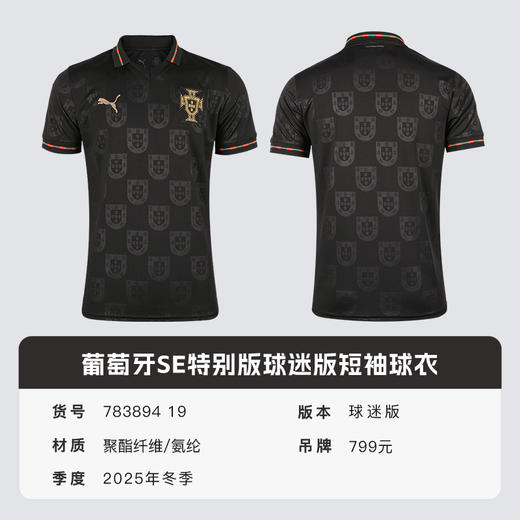 小李子PUMA彪马葡萄牙球迷版运动短袖比赛球衣成人男783894 19 商品图4