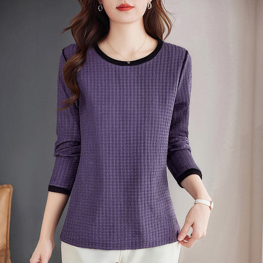 大码长袖t恤女士打底衫秋冬内搭可外穿2026新款洋气爆款正肩上衣 商品图3
