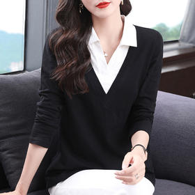 翻领女t恤长袖秋季新款上衣2026年春秋款大码中年妈妈纯棉打底衫