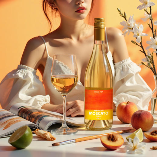 【新品】奥兰艺术家澳洲原瓶进口莫斯卡托甜白葡萄酒10°750ml 低度微醺女生爱喝的酒 商品图2