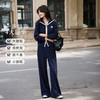 【11/5新品】熙世界轻户外运动休闲套装女秋季新款海军领针织外套阔腿裤两件套 商品缩略图1