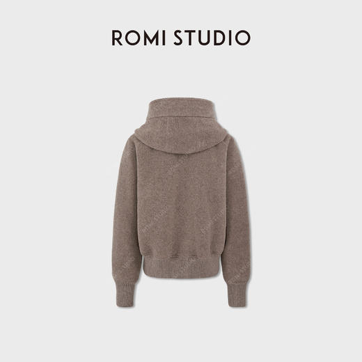 ROMI STUDIO“老钱经典”羊毛混纺蓬松连帽插肩袖外套 RWCWWG5925 商品图3