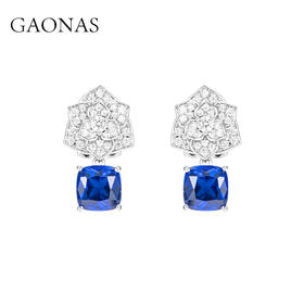 GAONAS高纳仕 春花浪漫 贵气蓝色花朵耳环时尚耳坠