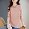 休闲圆领长袖t恤女秋季新款大码宽松显瘦遮肉粉色上衣外穿打底衫 商品缩略图3