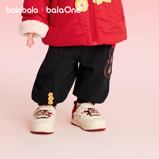 【balaOne】巴拉巴拉儿童长裤加绒男童女童装春季2025新款拜年服 商品图2
