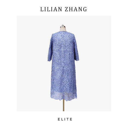 定制—静奢风—氛围战袍—复古奢雅—法式圆领蕾丝H型连衣裙  2501220 商品图1