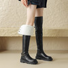 【预售7天】冬季新款皮带扣骑士靴羊羔毛保暖翻折两穿修饰腿型过膝长筒靴MX&cs28503 商品缩略图0