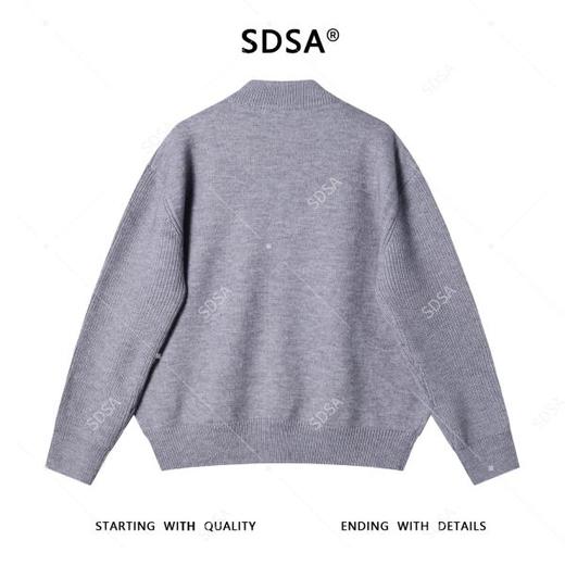 72625SDSA男士秋冬新款痞帅男装潮牌美式人物字母设计拉链立领毛衣百搭 商品图5