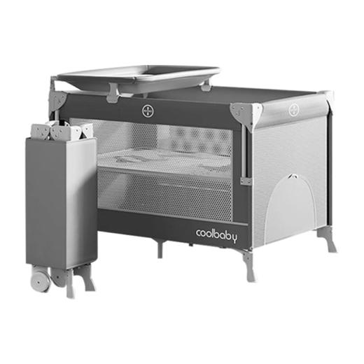 coolbaby婴儿床可调高度可移动可擦拭拼接床宝宝多功能折叠尿布台 商品图4