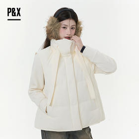 P&X设计师女装2025冬季分式马甲保暖短款羽绒服825424075 杏色