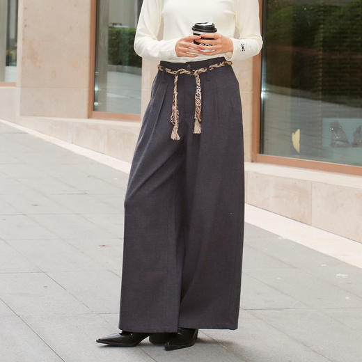 复古腰带阔腿裤-纪念日百货门店同款166844297 商品图0