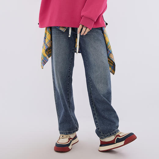 【新品上新】HX 春秋季水洗小直筒牛仔长裤C201530007101 商品图1