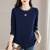 秋冬大码长袖t恤女2026新款宽松纯棉上衣女士好看洋气胖mm打底衫 商品缩略图1