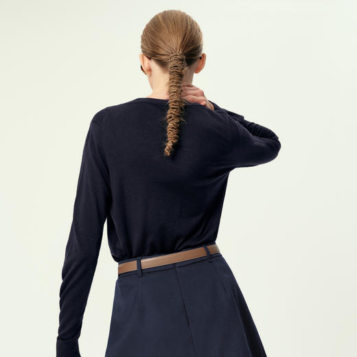 【特惠不退货】伊芙丽女士V领舒适毛衣/针织衫1FA232471 商品图4