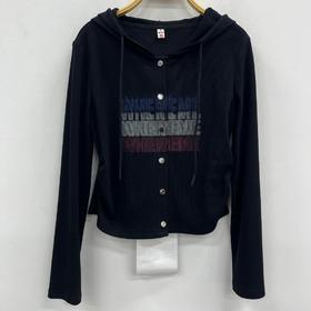 NC连帽排扣小图针织小衫50702（黑）秋季 153020140321