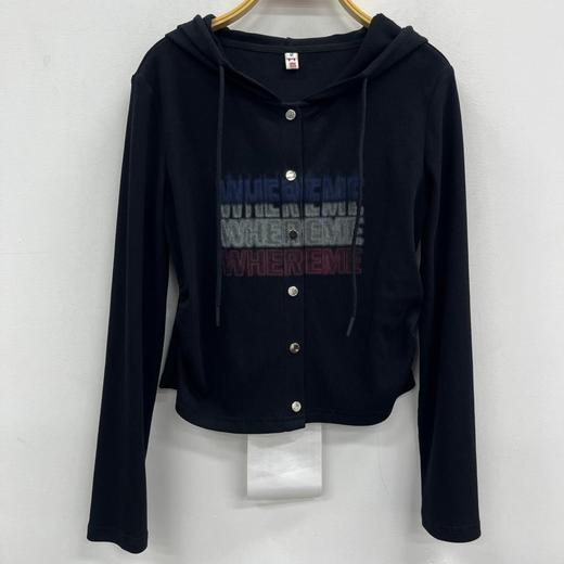 NC连帽排扣小图针织小衫50702（黑）秋季 153020140321 商品图0