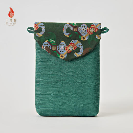 【上久楷 X 恭王府】宋锦手机包 彩画蝙蝠 墨绿XB3B085205001 商品图9