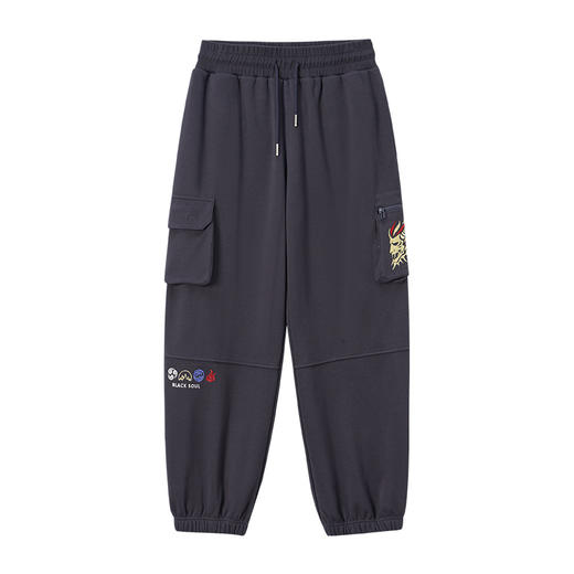 ONIARAI/鬼洗25秋冬新立体口袋金乌神鸟束脚薄绒针织裤男 B540173 商品图4