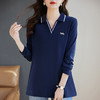 翻领长袖t恤女秋季2026新款胖mm宽松大码女装显瘦POLO衫洋气上衣 商品缩略图4