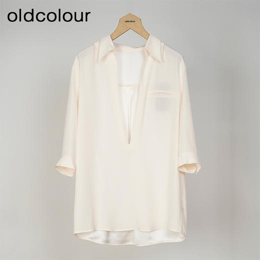 oldcolour欧珂夏季简约日常休闲宽松纯色中袖套头衫女HO26012530 商品图0