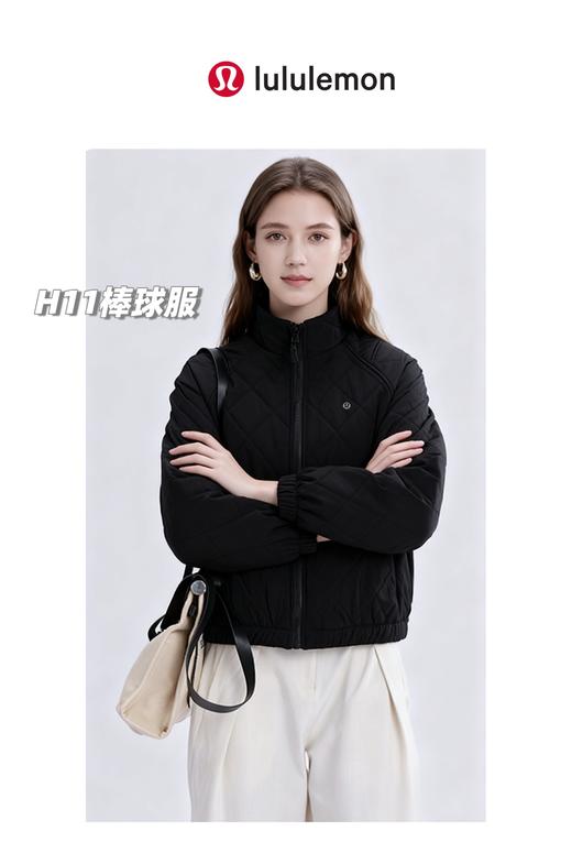 D110428轻暖羊毛夹层保暖棒球服女士夹克外套 商品图6