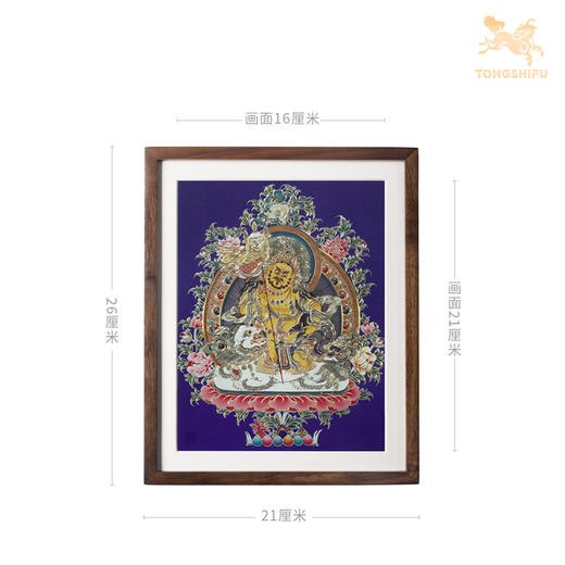 铜师傅 手工錾刻 铜雕画《财宝天王（桌面）》客厅桌面装饰画 商品图5