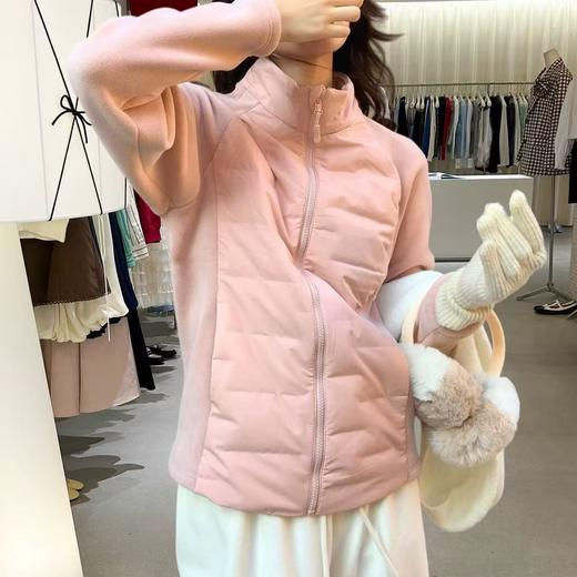 【小蛮腰三防羽绒摇粒绒拼接外套】白鸭绒填充+羊羔绒拼接 石墨烯蜂窝发热 商品图4