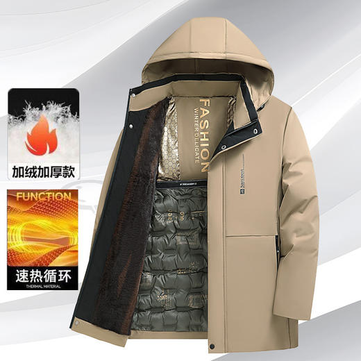 冬季加绒加厚棉衣黑金羽绒棉服款棉衣男保暖外套中老年棉袄中老年秋冬外套 商品图0