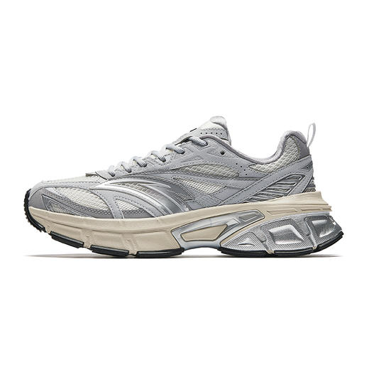 【37.5断码】安踏苍鹭丨革网拼接复古银色休闲鞋女鞋新款潮流运动鞋122518895【库存有限，如无货将做退款，介意慎拍！】 商品图0