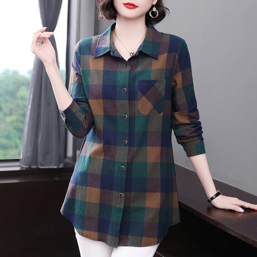 2026春款女装今年流行爆款别致漂亮衬衫复古格子外套长袖上衣百搭 商品图2