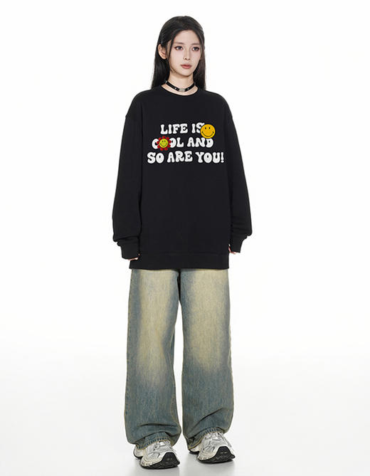 【品牌直发-明星同款】Smiley圆领卫衣【李*直播同款】法国品牌Smiley时尚百搭 商品图5