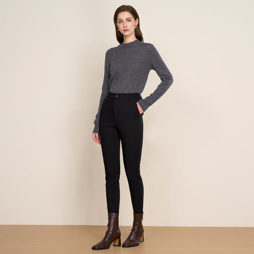 EITIE爱特爱纯色简约半高领舒适柔软羊毛2025秋季新款针织衫C2501808 商品图9