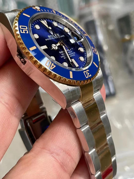 VS全新 41mm 间金蓝水鬼 搭配满血版3235定制版一体机芯➕搭载新版本的Clean厂绿圈口(全新的！+VS自造夜光珠，不用担心夜光珠颜色太黄！）整表基于正品original原版开模的copy版本 商品图3