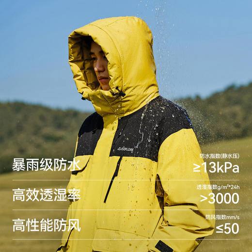 防护外套|森马中国国家地理系列羽绒男冬防雨防风防油防污鹅绒服 商品图2