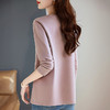 正肩大码长袖t恤女宽松减龄粉色上衣秋季2026新款女士打底衫内搭 商品缩略图4