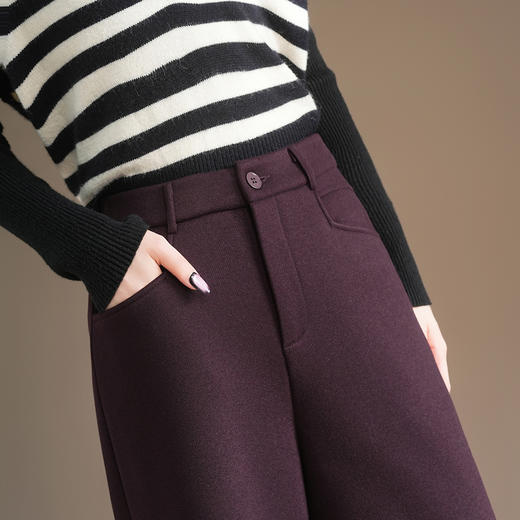 羊毛阔腿裤加绒裤高腰宽松时尚，直筒裤厚款保暖休闲裤MYX-HWM-5953-Y 商品图3