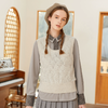 Famecoco范可儿针织马甲背心女款秋季时髦镂空叠穿小坎肩F225CA005 商品缩略图5