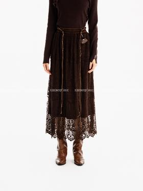 【门店同款】ENJOY冬季挂绳腰带蕾丝A字裙 167696855