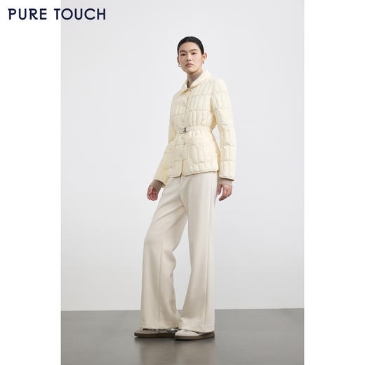 PURE TOUCH女装25秋冬新款鹅绒羽绒服短款翻领系带收腰鹅绒服外套 商品图1